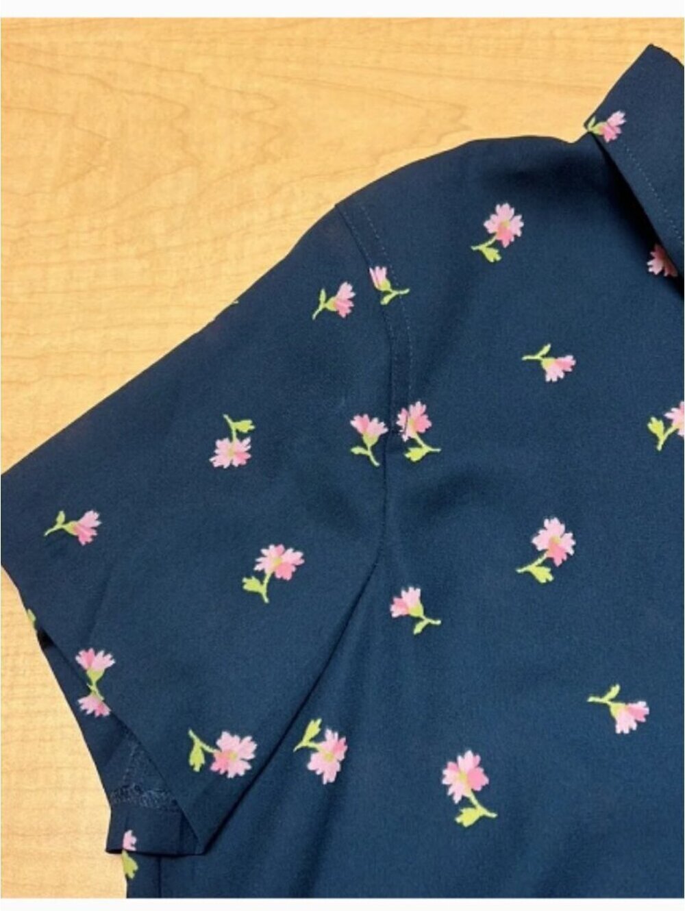 New With Tags | J.Crew | Sz M | Mercantile Navy Floral Tie Waist Blouse - Picture 9 of 11